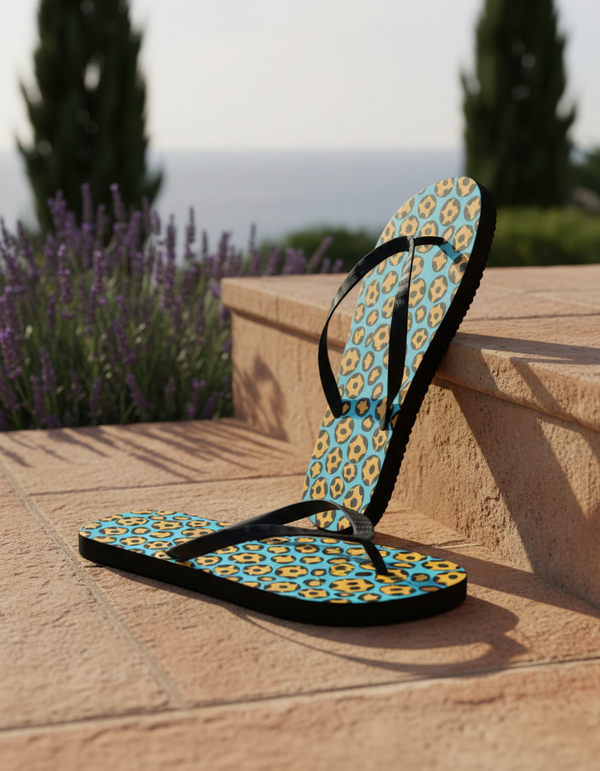 Leopard Collection flip flops