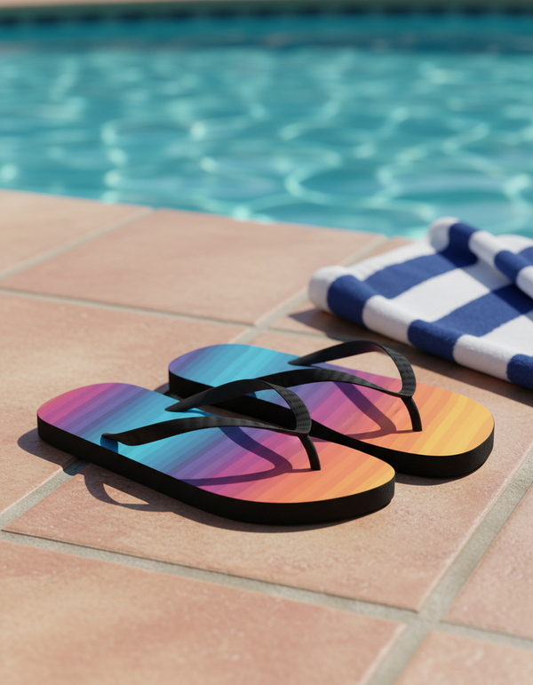 Striped Collection flip flops