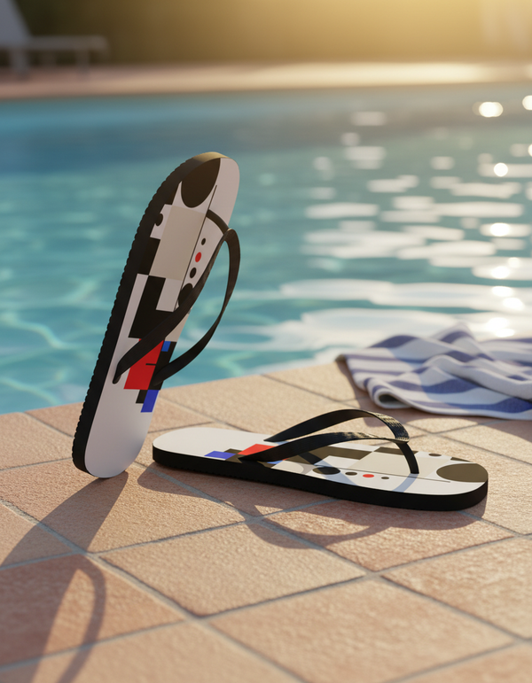 Suprematist Geometry flip flops