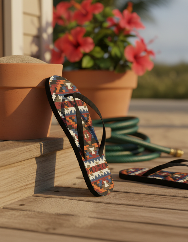 Southwestern Collection flip-flops
