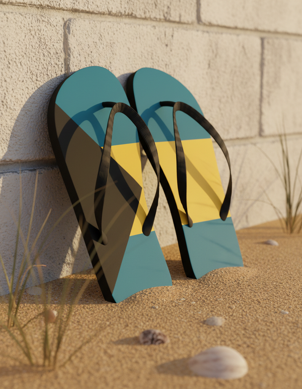 Bahamian Flag flip-flops