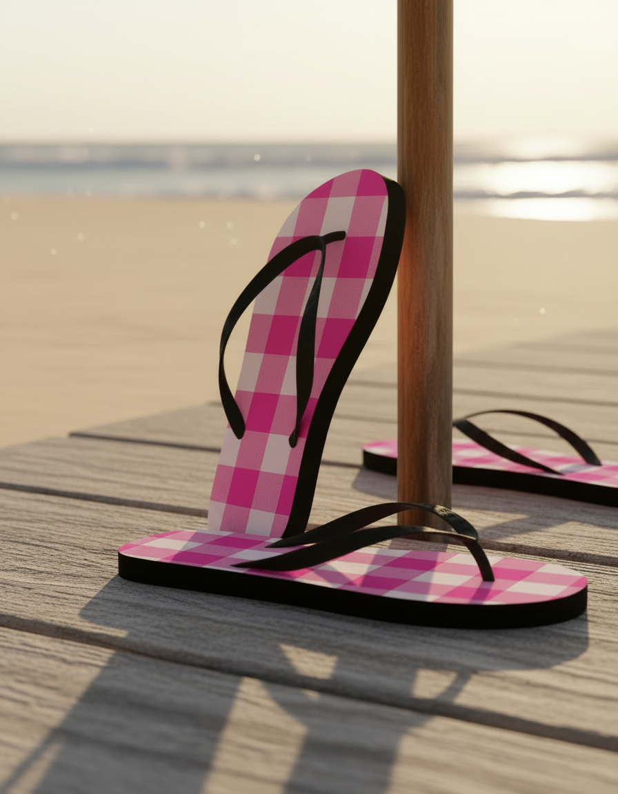 Fuchsia flip flops — view 1 of 2