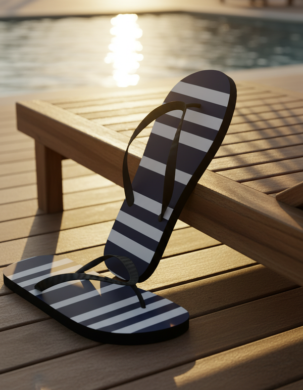 Nautical Stripe flip flops