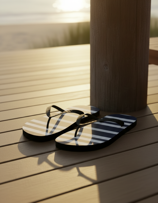 Nautical Stripe flip-flops
