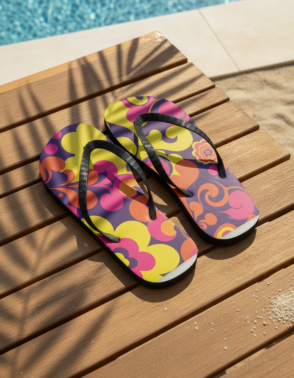 Dreamy Wave Reverie Flip Flops