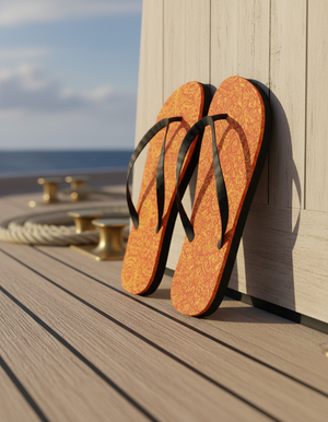 Geometric Glow Vibrance Flip Flops