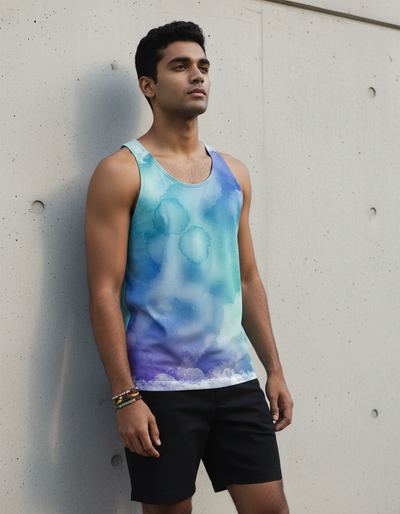 Men's Blue Aura Mosaic Tank Top tank top