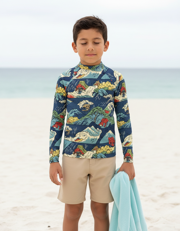 Hiroshige Collection kids rashguards