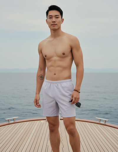 Lavender Gray Men's Swim Trunks swim trunks