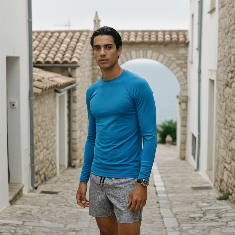 Pacific Blue Rash Guard Men's Rashguard — Dripper