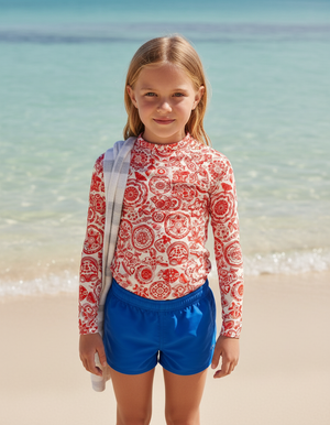 Fiery Red Echo Kids Rash Guard Kids Rash Guard — Dripper