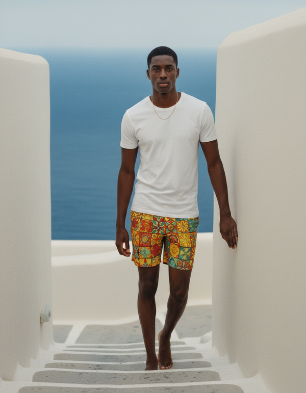 Men's Mosaic Tile Swim Trunks