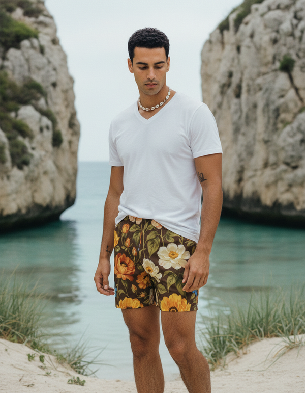 Men's Swim Trunks in Amber Haze Elysium
