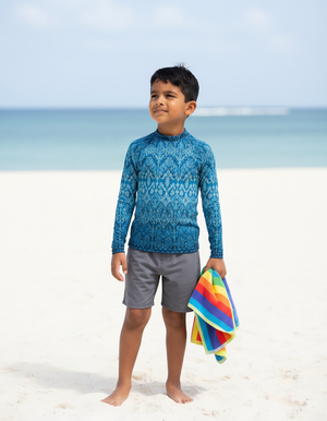 Kids Blue Aura Siam kids rashguards