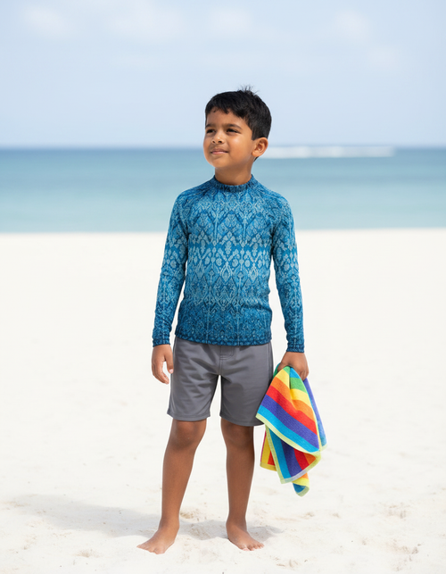 Blue Aura Siam Kids Rash Guard Kids Rash Guard — Dripper