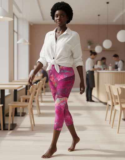 Hot Pink Prism Capri Yoga Leggings capri yoga leggings