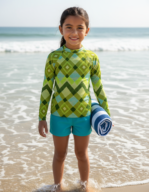 Kids Runway Chartreuse Horizon kids rashguards
