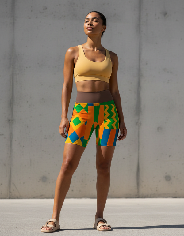 African Collection yoga shorts