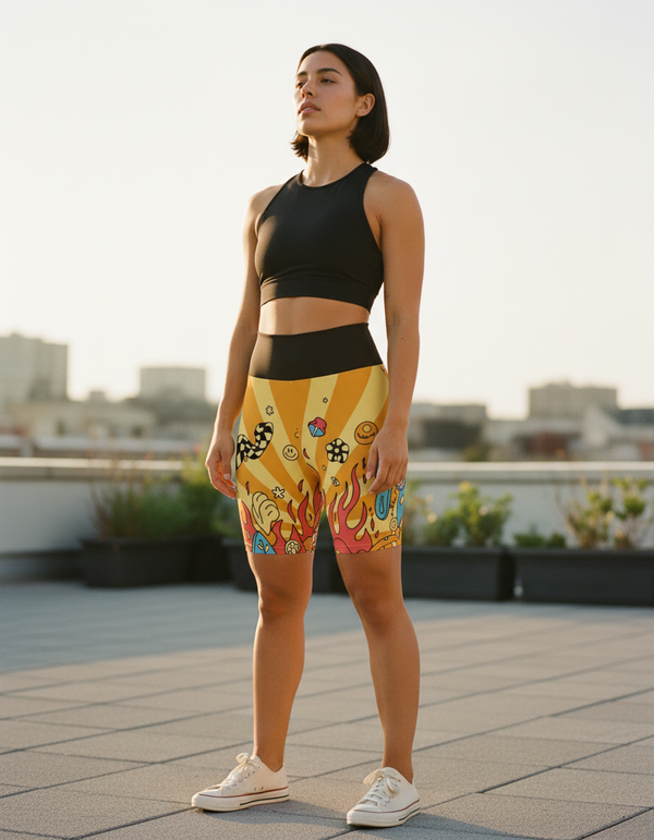 Acid Pop yoga shorts