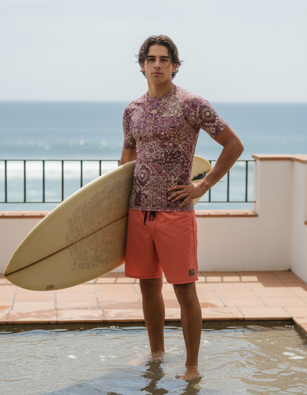 Men's Moroccan Tile Rash Guard