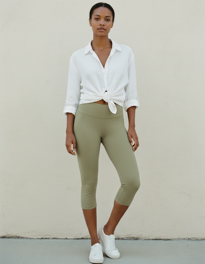 Sage Green Capri Leggings capri leggings