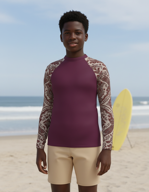 Amaranth Sari Youth Rash Guard Youth Rash Guard — Dripper