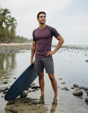 Men's Amaranth Eclipse men's short-sleeve rashguards