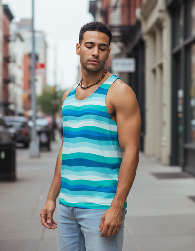Men's Turquoise Prism Tank Top tank top