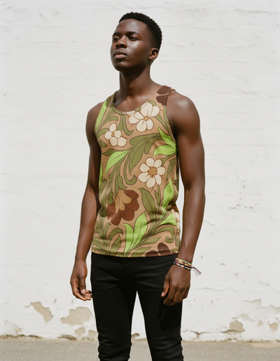 Men's Coffee Bean Amaryllis Tank Top tank top