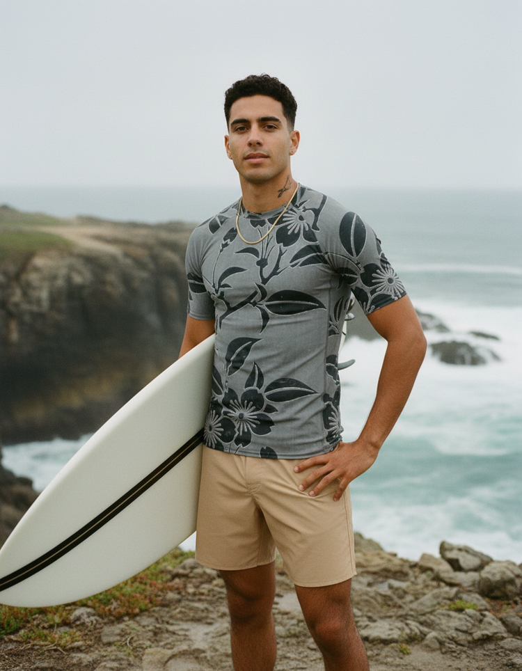 Men's Bicolor Patterns Rash Guard