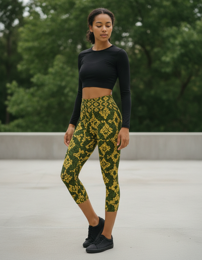 Runway Chartreuse Boca Capri Yoga Leggings capri yoga leggings