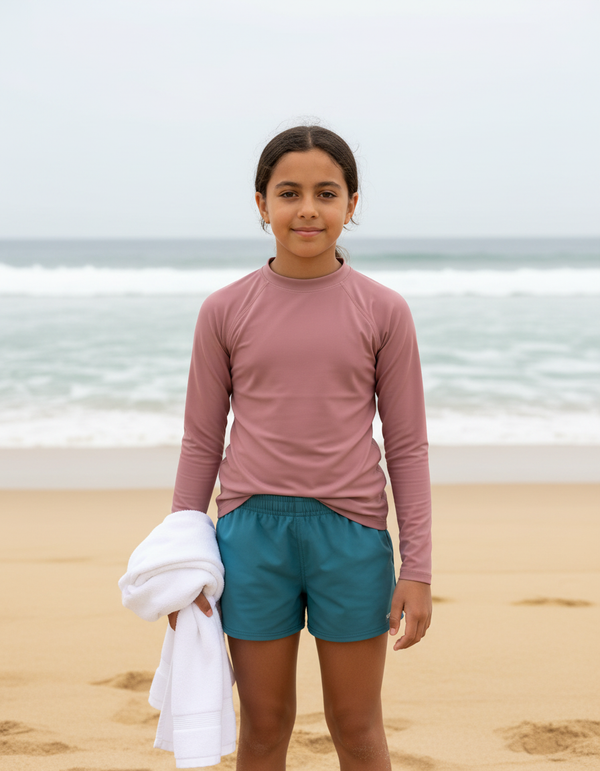 Youth Dusty Rose Rash Guard