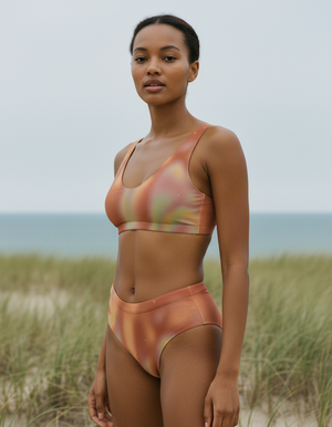 Burnt Sienna Chroma High-Waisted Bikini High-Waisted Bikini — Dripper