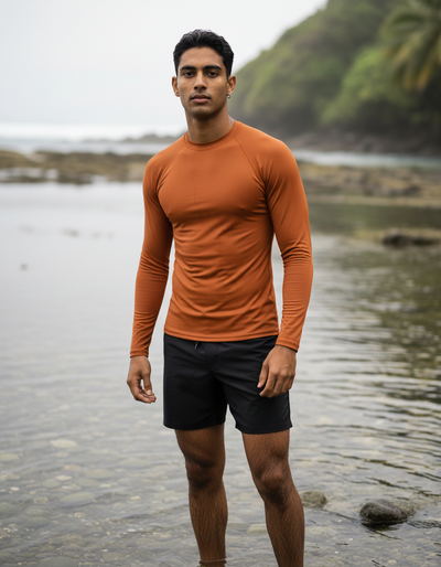 Men's Burnt Orange rash guard