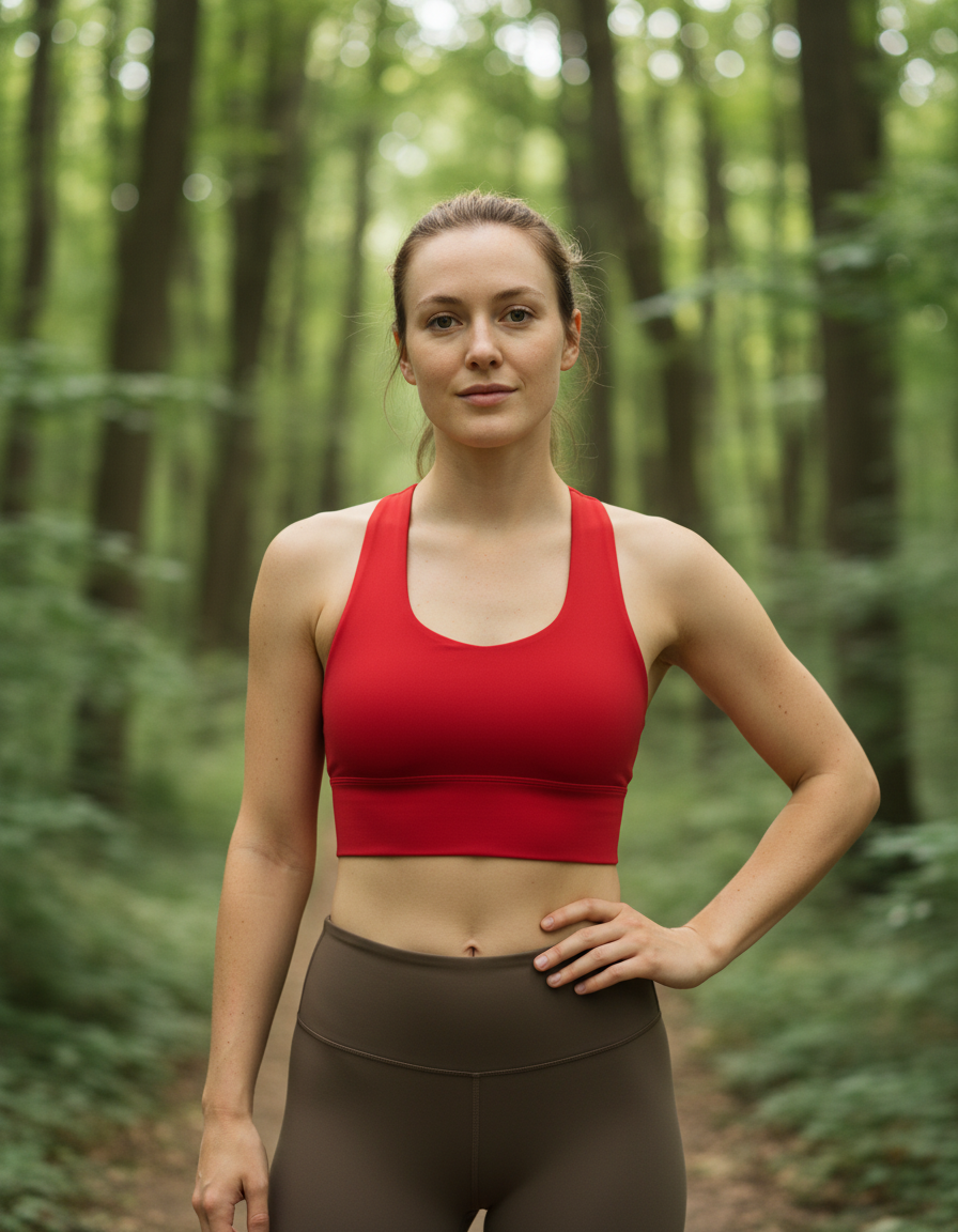 Fiery Red longline sports bras — view 1 of 4