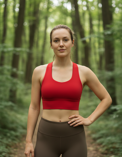 Fiery Red Longline Sports Bra longline sports bra
