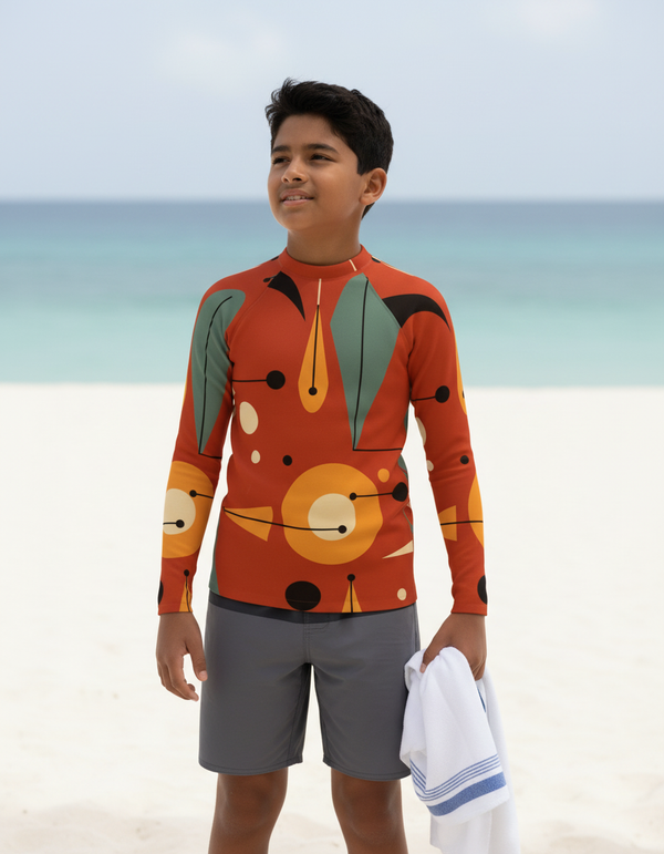 Youth Mid-Century Modern Rash Guard