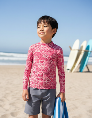 Hot Pink Helix Kids Rash Guard bikini — Dripper