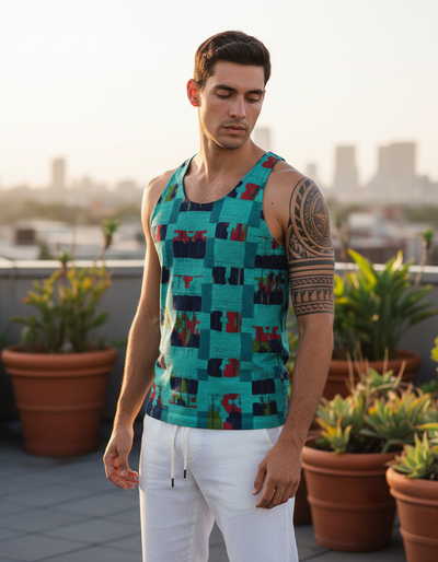 Men's Turquoise Nia Tank Top tank top