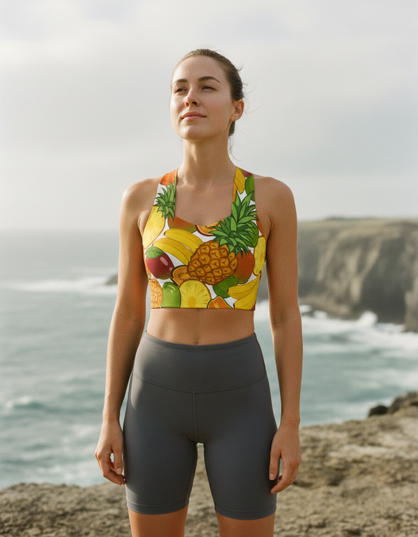 Tropical Collection longline sports bras