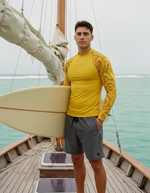 Yellow Spectrum Rash Guard Men's Rashguard — Dripper