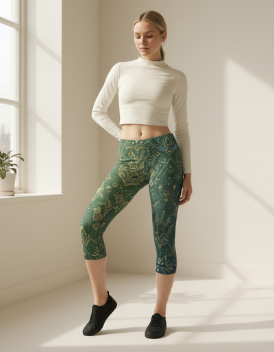 Jelly Mint Rangoon Capri Leggings capri leggings