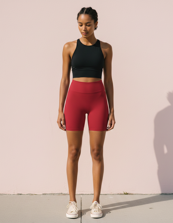 Yoga Shorts in Alizarin