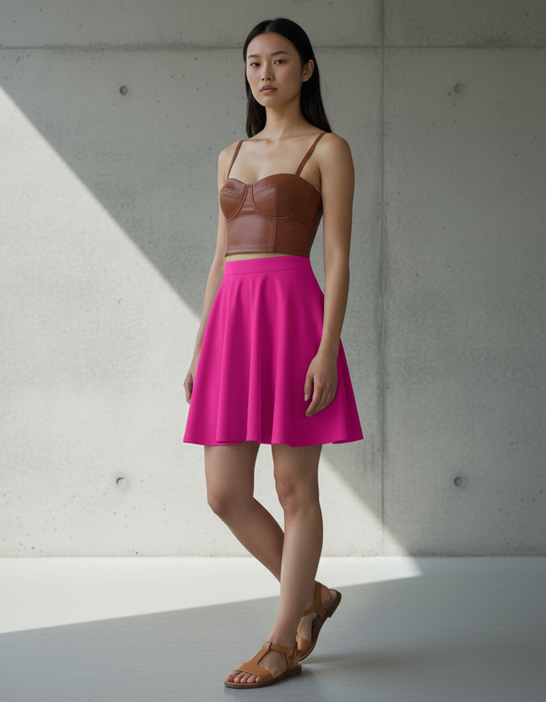 Skater Skirt in Barbie Pink