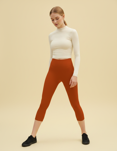 Rust Capri Yoga Leggings capri yoga leggings