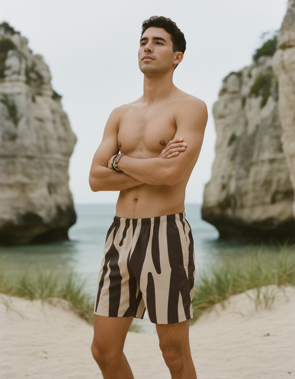 Men's Zebra Patterns Swim Trunks