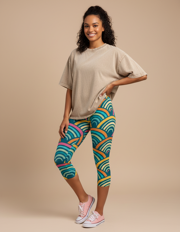 Sakura Capri Leggings Capri Leggings — Dripper