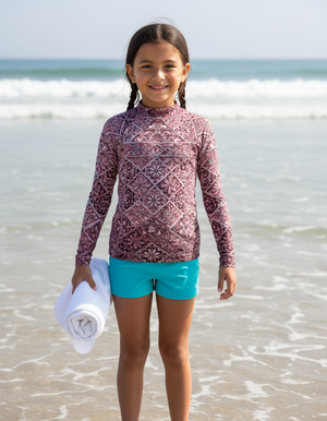 Kids Amaranth Zellige kids rashguards