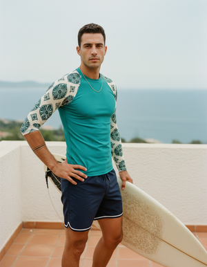 Transformative Teal Yuki Rash Guard Men's Rashguard — Dripper