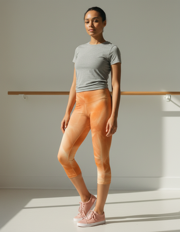 Leggings in Citrus Orange Frost